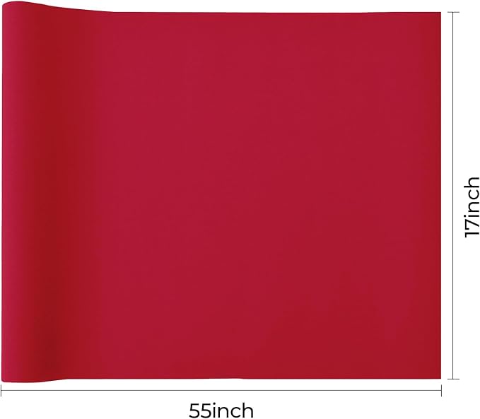 Red Book Cloth Cover, 17x55', Fabric Surface & Paper Backed, Binding Cloth for Books (Red, 17in x 55in)