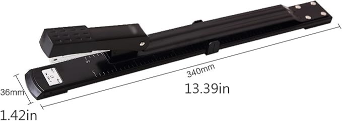 Liudan Stapler Long Reach Stapler Office Stapler Desktop Stapler 20 Sheet Capacity for Brochure or Book Binding Black and White Office Stapler