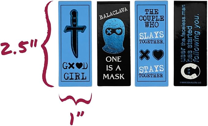 Conquest Journals Lights Out Magnetic Bookmarks, 4-Pack Book Markers, Bookish Page Clips with Magnets, Spicy Dark Romance Designs, Gifts for Readers, Officially Licensed Navessa Allen Collection