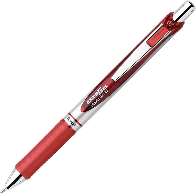 Pentel EnerGel RTX Retractable Liquid Gel Pen, (0.7mm), Medium Line, Metal Tip, Assorted Colors, Pack of 6 (BL77BP6M)