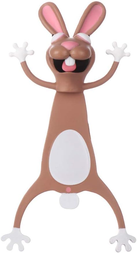 Cartoon Bookmarks, 3D Stereo Animal Original Cute PVC Book Mark, Ouch Series, Funny creatived Gifts for Kids, Adult (Rabbit)