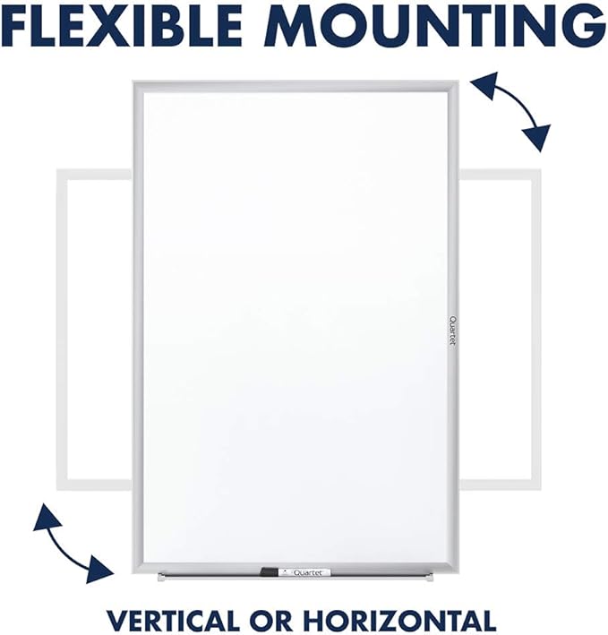 Quartet Dry Erase White Board 48"W x 36"H Non-Magnetic Whiteboard, Total Erase, Silver Aluminum Frame (S534)