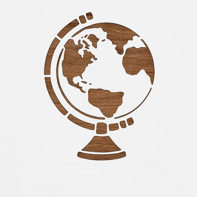 Earth Globe Stencil – Reusable 8.5" x 11" Mylar Template for Educational Art, DIY Crafts, Classroom Projects and World Map Decor