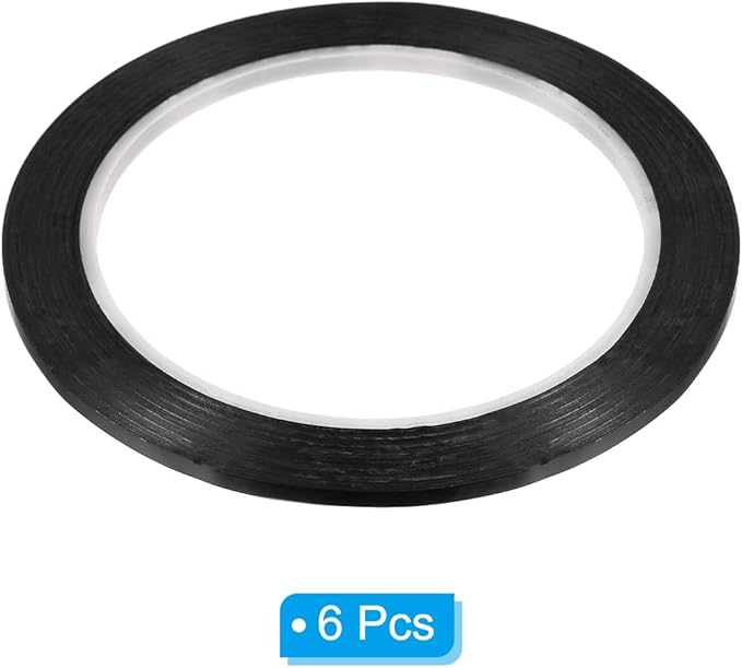 PATIKIL 1/8" Whiteboard Tape, 6 Pack Thin Dry Erase Tape for Graphic Chart Marking DIY Art, Black