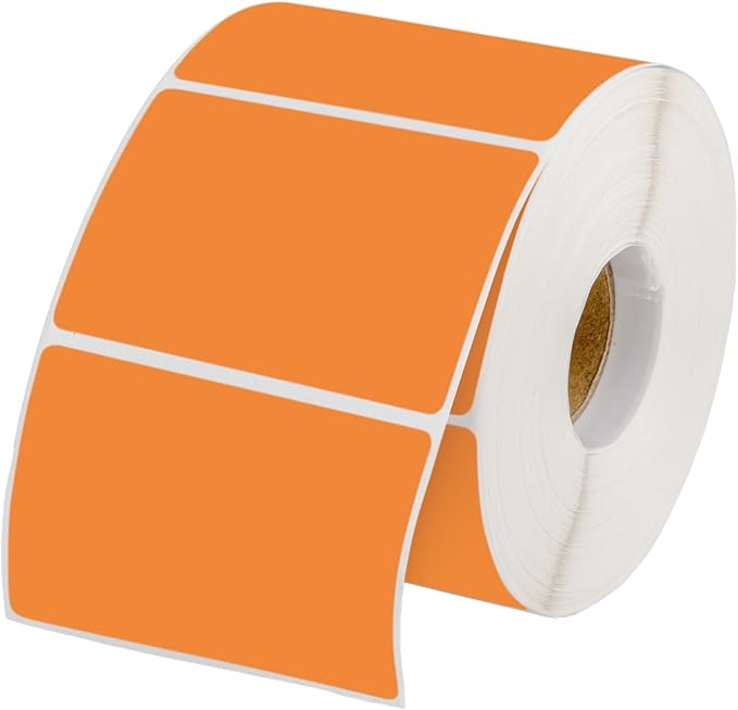 Muka 800 PCS 1.5" x 2.25" Orange Thermal Labels Color Label for Barcodes, Address, Consignment, Compatible with Thermal Label Printer