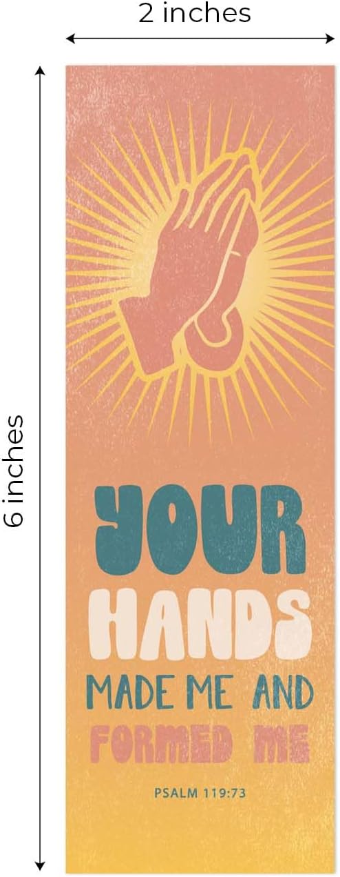 Religious Teen Bookmarks / 24 Uplifting Faith Bookmark Set / 2" x 6" Retro Christian Motivational Bible Verse Page Saver Quotemark Cards / 12 Encouraging Designs/Made in The USA