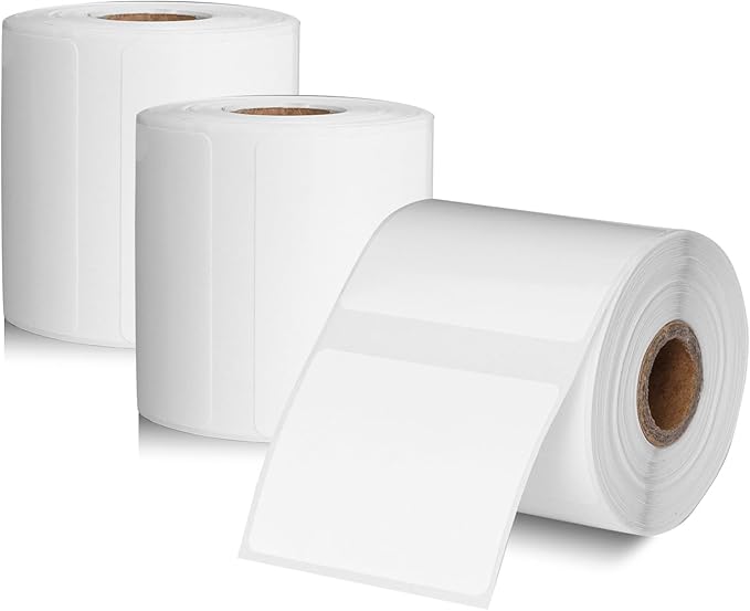 3 Rolls Thermal Label Print Stickers 1.57"x1.18" (40x30mm) Waterproof Self-Adhesive Labels for Printers - 240 Per Roll (White)