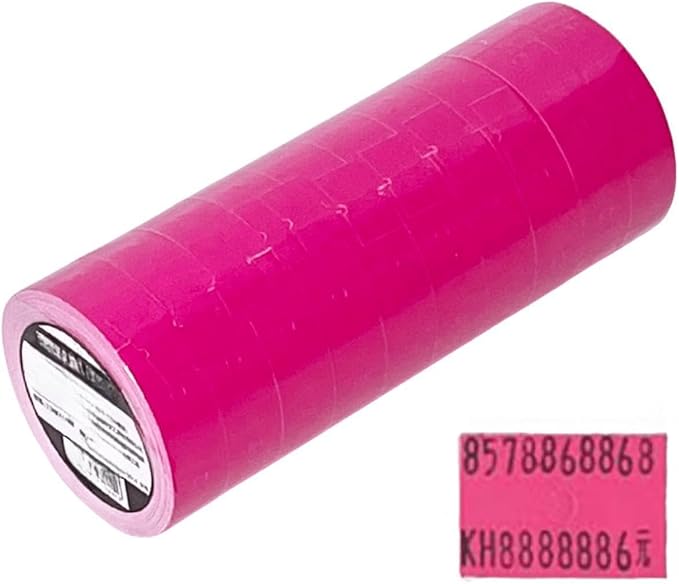 MX-6600 Price Gun Labels, 2 Line Pricemarker Labels Paper for Price and Date Guns, Suitable for MX-6600, MX-6602, G6000, YH-689, 5000pcs-10 Roll (Without Gun) Pink