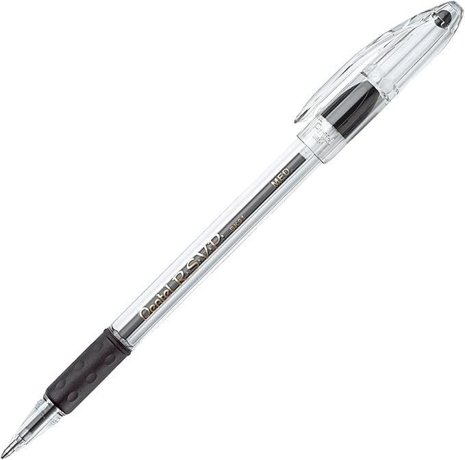 Pentel RSVP Ballpoint Pen, (1.0mm), Medium Line, Black Ink, Pack of 5 (BK91BP5A)
