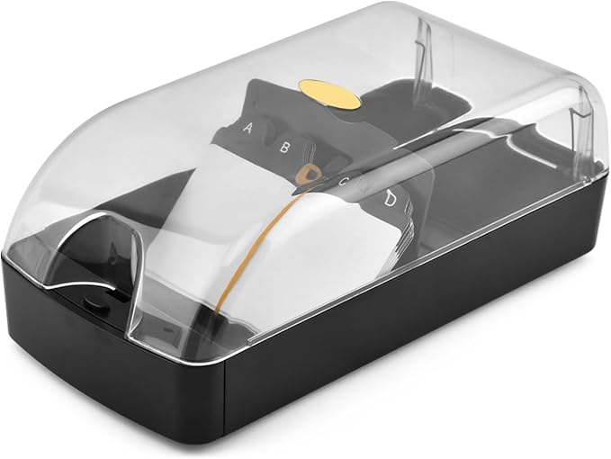 Business Card Box, Lightweight Desk Organizer with Clear Lid Storage up to 350 Cards Credit Cards Holder File Box Storage for Tabletop Office(COLOR:M)