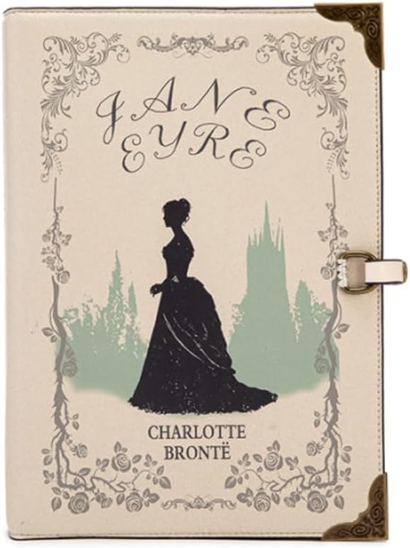 A5 Binder 6-Ring Refillable Vegan Leather Notebook Organizer, Vintage Writing Journal-80 Pages - for Drawing Sketching and Writing, Book Lovers Gifts (Jane Eyre)
