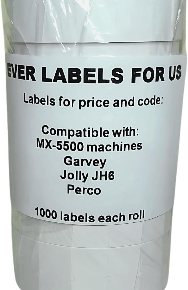 Price Gun Labels (MX-5500 Compatible) | Self-Adhesive Price Stickers for Retail, Supermarkets & Boutiques | Universal 1-Line Label Rolls for Pricing Guns & Tagging Tools (Price Gun Labels)