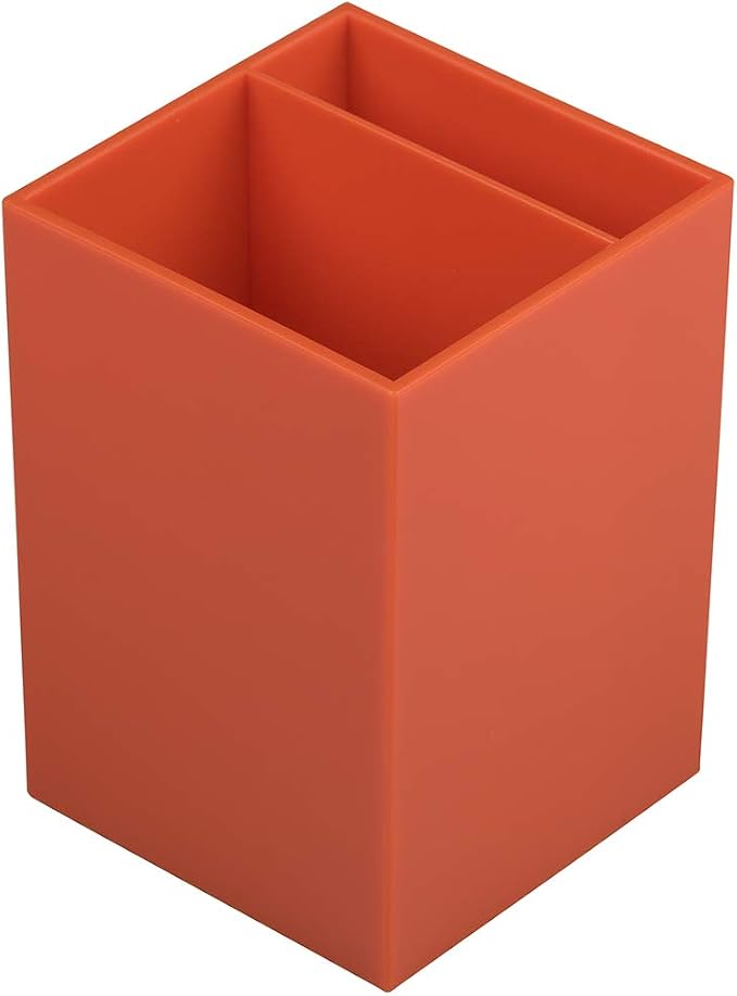 JAM PAPER Plastic Pen Holder - Orange - Desktop Pencil Cup Sold Individually