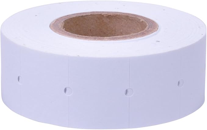 White with No Tamper Proof Slits Labels to fit Towa®GL/ SpeedyMark4/ Halmark Model "L" Price Guns 16 Pack (Free Ink Roll Included)