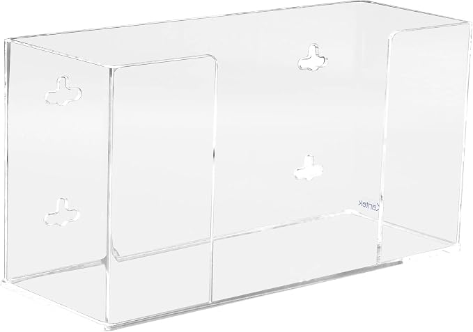 Kantek Wall Mounted Acrylic Glove Box Holder Dispenser, Single Box Capacity, for Use in Food Service, Healthcare, Hospitals, Restaurants, 10.3" x 3.8" x 5.3", Clear