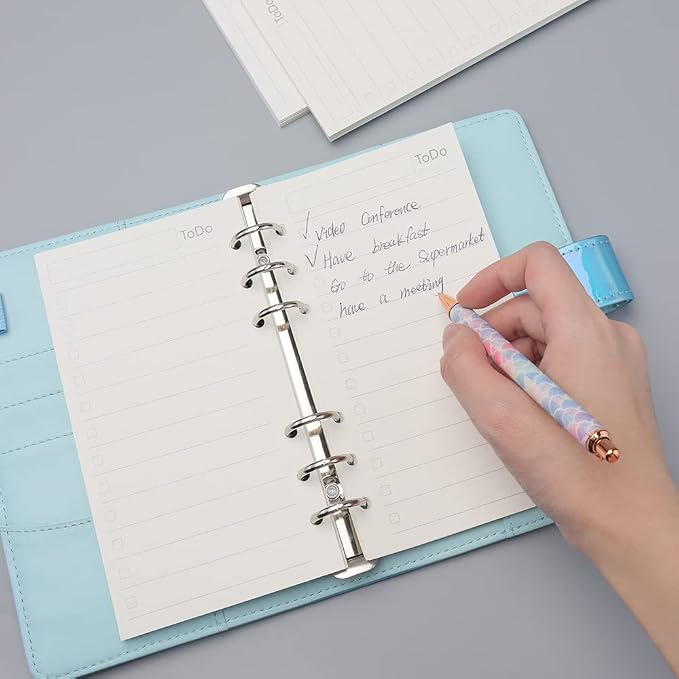 A6 To Do List Refill Paper 3 Pack Binder Inserts 6-Hole Punched Filler Paper Planner Refills, 135 Sheets/270 Pages Refillable Planner Binder Paper for A6 Planner Inserts (A6, To Do List)