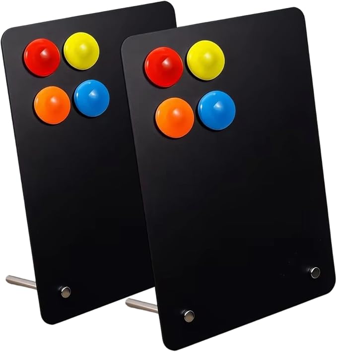 2 Pcs Magnetic Board, Black Magnet Message Board, 11"x7.8"Metal Magnetic Bulletin Board with 50pcs Memo Sheets and 8pcs Magnets, Magnet Display for Home, School, Kitchen, Office(Square,Black)