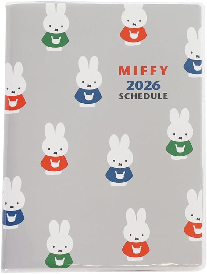 Square Miffy Notebook 2026 B6 Weekly Block Gray 15BD-7G (Starts December 2025)