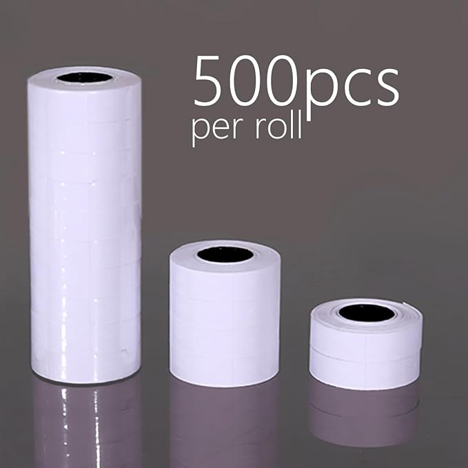 MX-6600 Price Labels 2-line Price Label Paper for MX-6600 Price Gun Labeller,Pricemarker Labels for MX-6602/G6600/YH-689/CN-6600EOS,10 Rolls 5000 pcs (White)