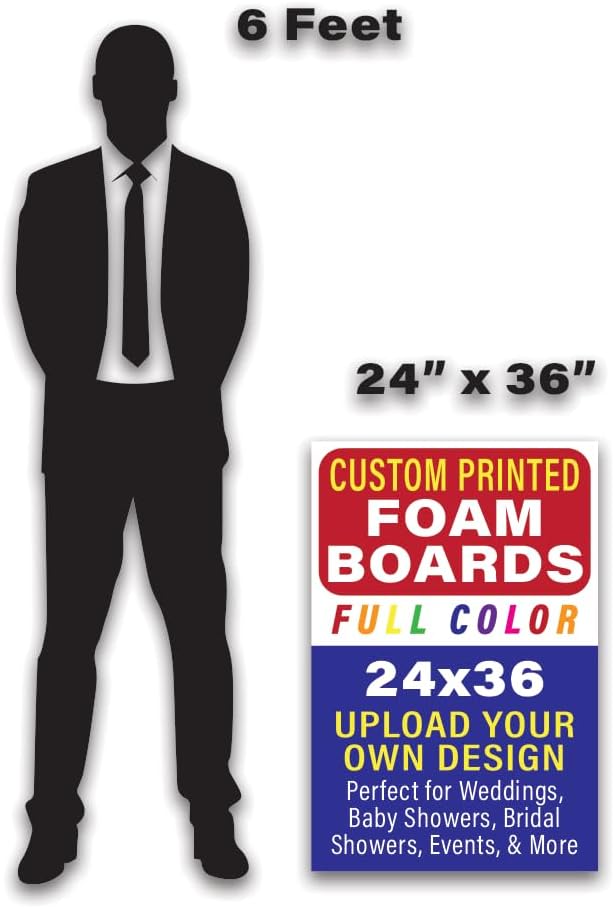 Custom Foam Board Poster Sign, 24x36 inch - 3/16 Thick - Personalized Foamcore Event Signs for Wedding, Baby Shower, Announcements, Presentations, Arts & Crafts