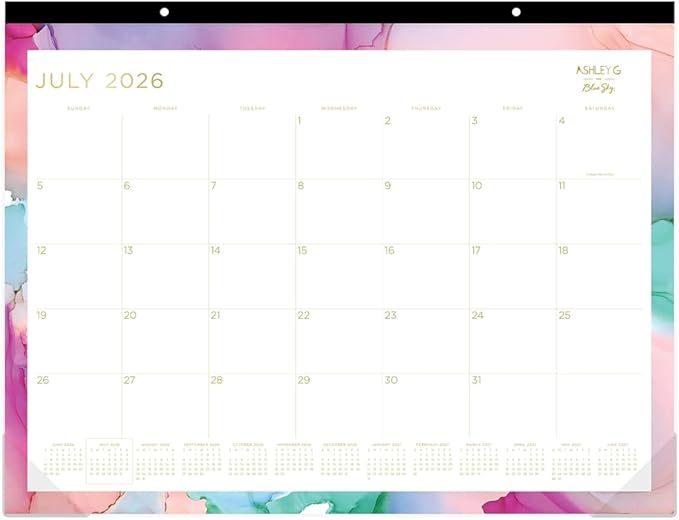2026-2027 Blue Sky Smoke 17" x 22" Academic Monthly Wall Calendar, Assorted Colors (148668-A27)