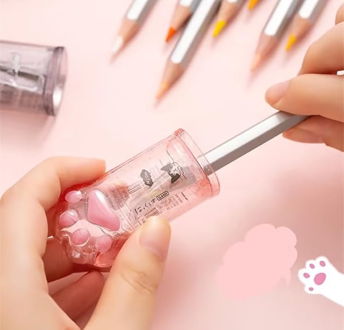 Cute Cat Paw Pencil Sharpener Kawaii Supplies Student Prize Kids Gift Kawaii Pencil Sharpener Cat School Supplies for Kids Girls Cat Lovers Office School Home Writing and Correction Supplies