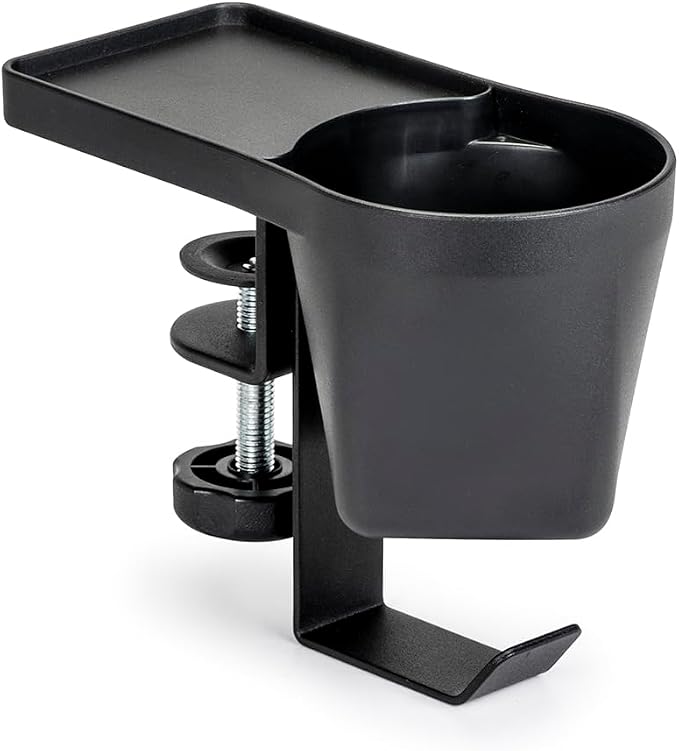 MAX SMART Desk Organizer with Cup & Headphone Holder, Clamp-On | More Desk Space | Essentials Within Reach | Reduced Workspace Clutter | Home Office Ready