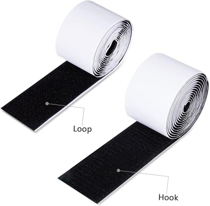 Totority Diy Self-adhesive Guitar Pedal Board Tape Hook and Loop Cord Organizer for Effect Pedals Temperature Resistant Strong Bond Easy to Cut Black White