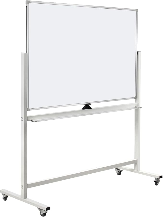 Mobile Whiteboard on Wheels, 48"x36" Double-Sided Magnetic Dry Erase Board - Flipchart Easel for Office, Classroom & Home, Rolling Stand with Easy Flip Feature