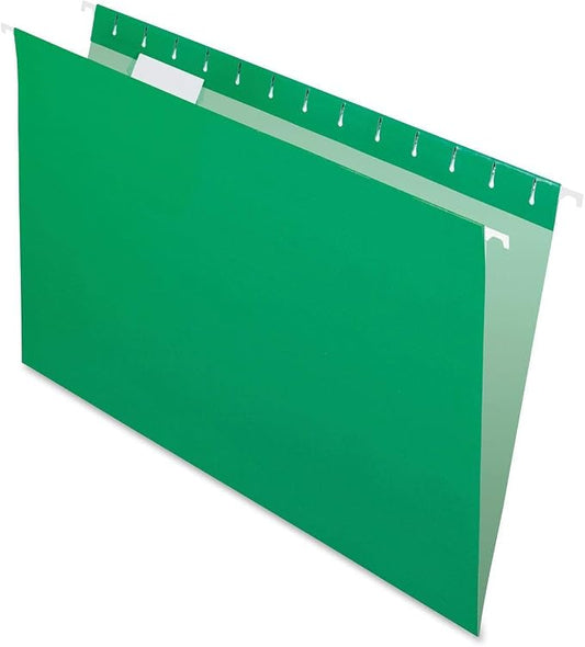 Pendaflex Recycled Hanging Folders, Legal Size, Bright Green, 1/5 Cut, 25/BX (81630)