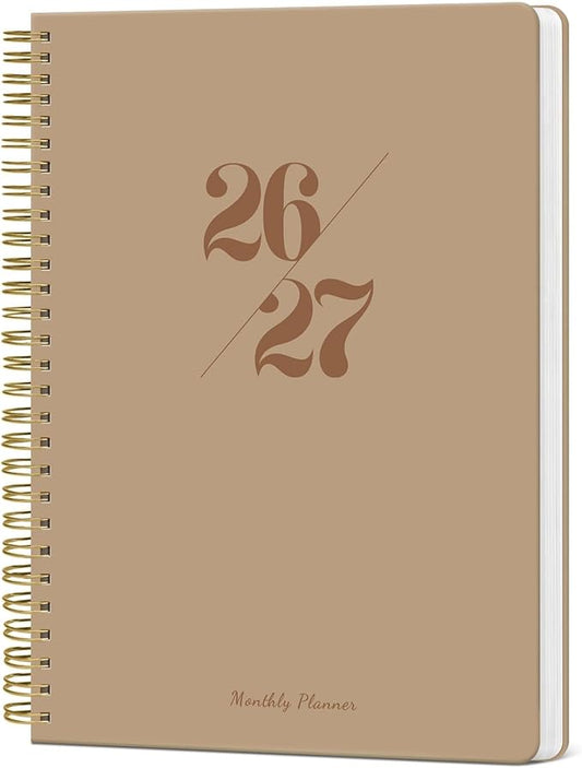 Monthly Planner 2026-2027, 2 Year Months Calendar Planner 2026-2027, Runs from July 2026 - December 2027, 7" x 10", 18 Months, Perfect for School Office Home Planning - Oat Brown