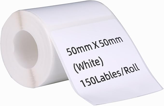Thermal Stickers Compatible with M110/120 Label Printer 1 Rolls White 1.96”x 1.96'' (50mm x 50mm) Adhesive Labels for School Home (1, 50 * 50mm)
