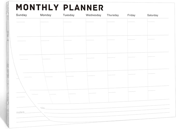 Monthly Planner Notepad - Undated Monthly Planner with 52 Sheets Monthly Calendar Notepad,Desk Planner for calendars, planners & organizers,A4,8" x 11",52 Sheets