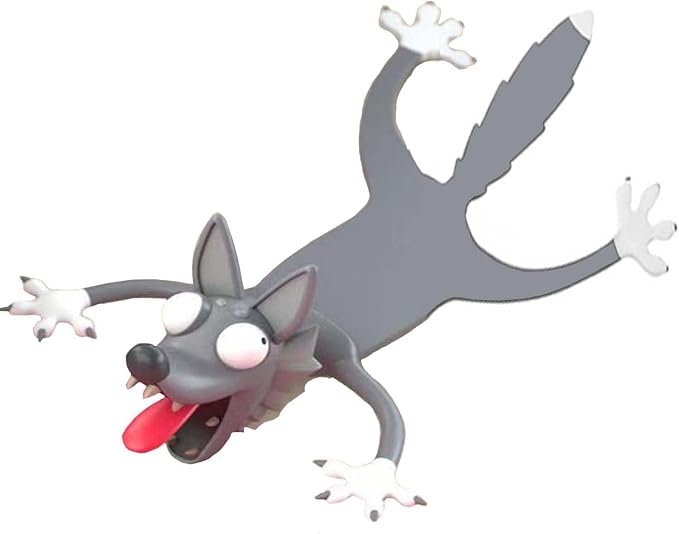 3D Cartoon Animal Book Marks，Funny Cute Pretty Unique Bookmark for Kids, Boys, Girls, Students and Reading Lovers (Wolf)