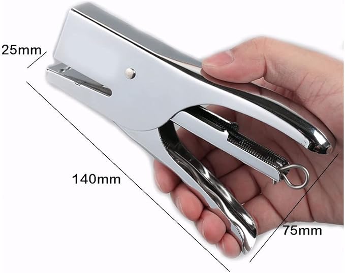 Desk Stapler Office Stapler Hand-held Stapler Metal Stapler Small Labor-Saving Stapler Office Desktop Accessories 40 Pages of Silver School Supplies (Color : Silver)