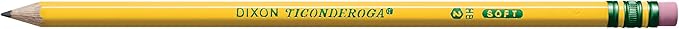 Ticonderoga Wood-Cased Pencils, Pre-Sharpened, #2 HB Soft, Yellow, 18 Count