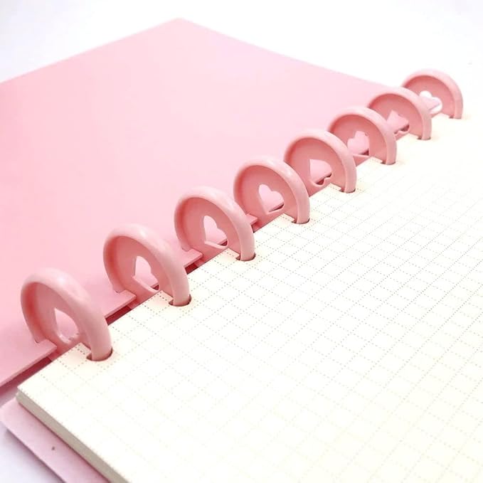 100pcs Planner Expander Discs 0.94Inch Book Binding Disc For Discbound Notebook Accessories Heart Binder Rings(Pink,0.94 inch/24 mm)