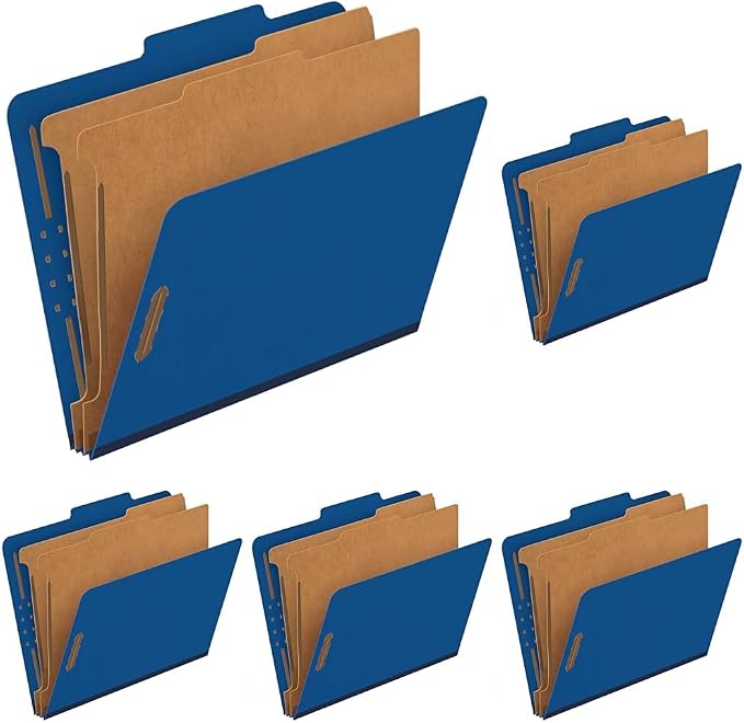 Pendaflex Classification File Folders, 1 Divider, Durable File Organizer for Home, School or Office, Letter-Size Folders for Files, Paper Organizer, Durable Prongs, (B006NVMJCC) (Pack of 5)