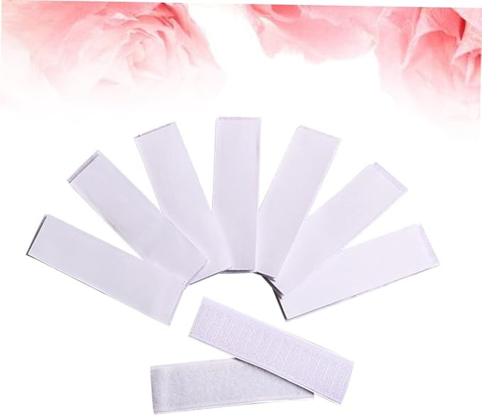 PartyKindom 10pcs Hook and Adhesive Tape Sticker Pads for Easy Wall Mounting for Use Reusable and Removable Strong Adhesion for Smooth