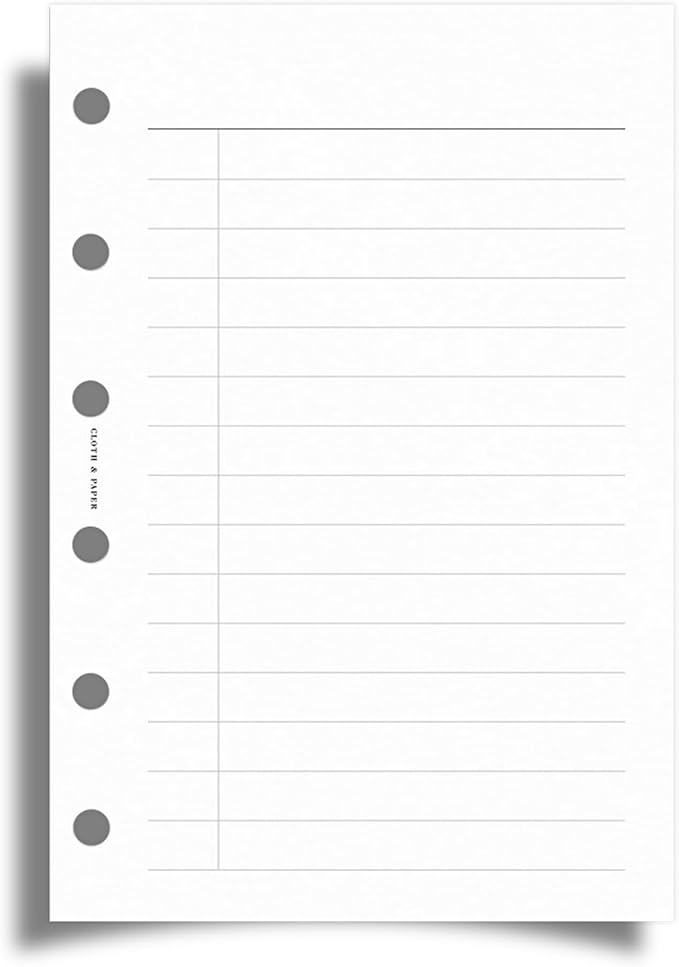 Cloth & Paper Task Planner Inserts – Pocket Size 3.2 x 4.7 Inches | 6-Ring To-Do List 15 double sided Pages Daily Planner Organizer Refills | Minimalist Design | Premium Paper for Notes & Reminders