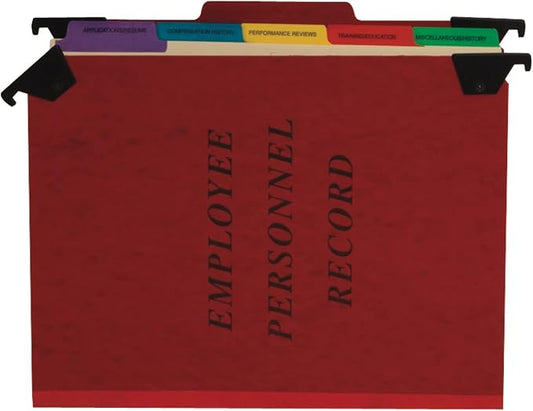 Pendaflex SER2ER Personnel Folders, 1/3 Cut Hanging Top Tab, Letter, Red