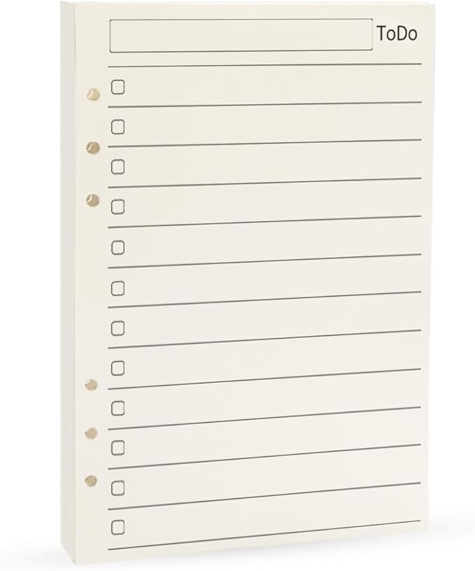 A5 To do List Refills Spiral Notebook Inner Paper, 6 Ring Binder Inserts, Todo List Papers, Planner Binder Inner Pages, Check List Notepad Harphia(A5 5.59 x 8.27'',to do List)