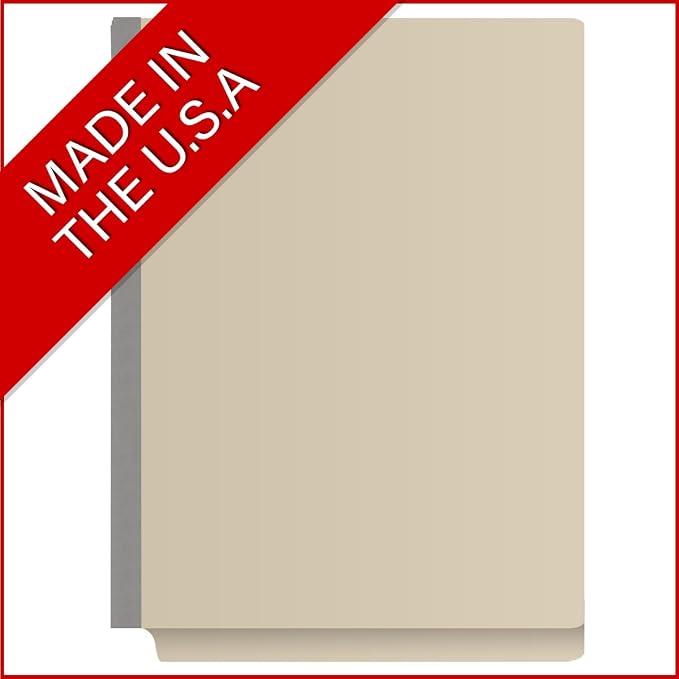 18 Pt. Manila Classification Folders, Full Cut End Tab, Letter Size, 1 Divider (Box of 10)