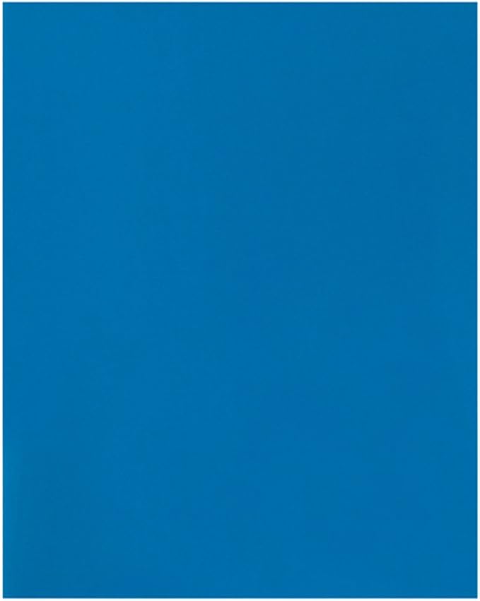 JAM PAPER Laminated Two Pocket Glossy School Folders - Letter Size - High Gloss Blue - Bulk 100/Box