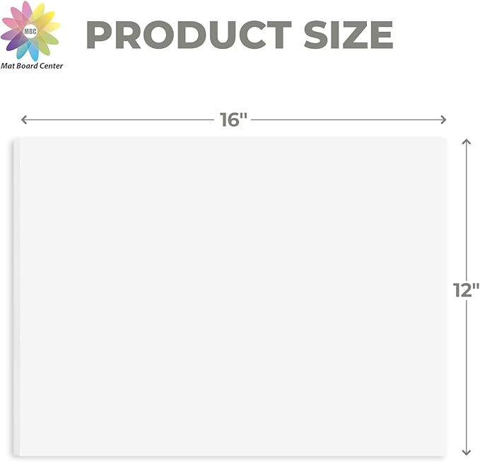Mat Board Center, Pack of 5, 12X16 Foam Boards, Acid Free White Foam Core Boards for Mounting, Crafts, Display, Presentation and Projects, 1/8'' Thick