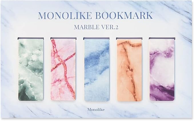 Monolike Magnetic Bookmarks Marble Ver.2, Set of 5