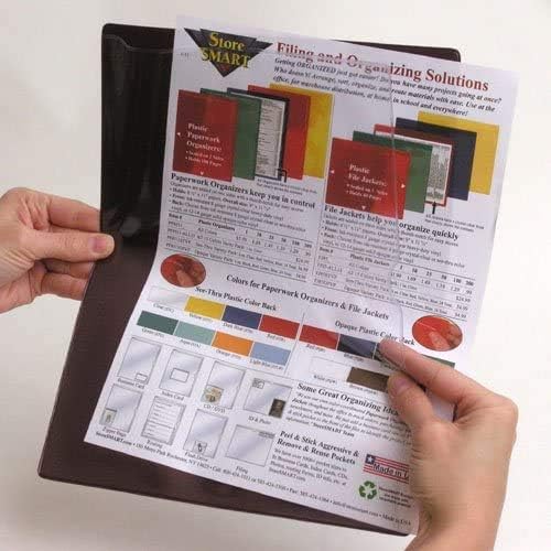 StoreSMART - Paperwork Organizers - 200-Pack - Maroon Plastic Back, Clear Plastic Front - Heavy Duty - PF8511PQM-200