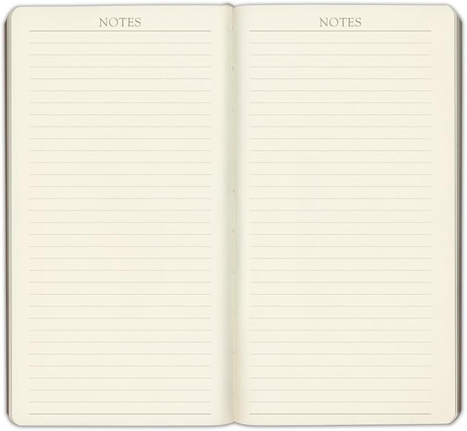 Gallery Leather Pocket Weekly Monthly Planner 2027, Elegantly Bound Calendar Planner and Notebook with Stylish Gold-Gilded Page Edges, 12 Months - Caribbean Aqua - 6x3.25"