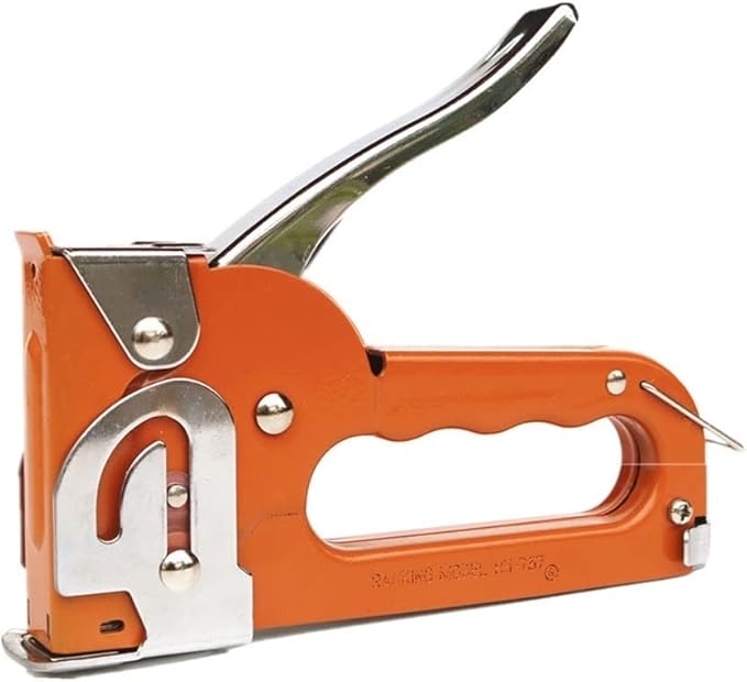 KUYWLMKMZZ Desk Stapler Multifunctional Stapler Press Labor Saving Binding Tool Paper and UP Leather Hand-held Stapler Orange Send 1 Box of Staples School Supplies (Color : A)
