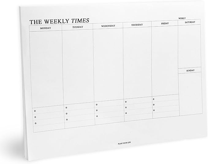 To Do List Notepad - Undated Tear-Off Weekly Planner Notepad for Women men, 60 Sheets Desk Planner Organizer for Office, 9.4" x 6.7", 100 GSM Paper